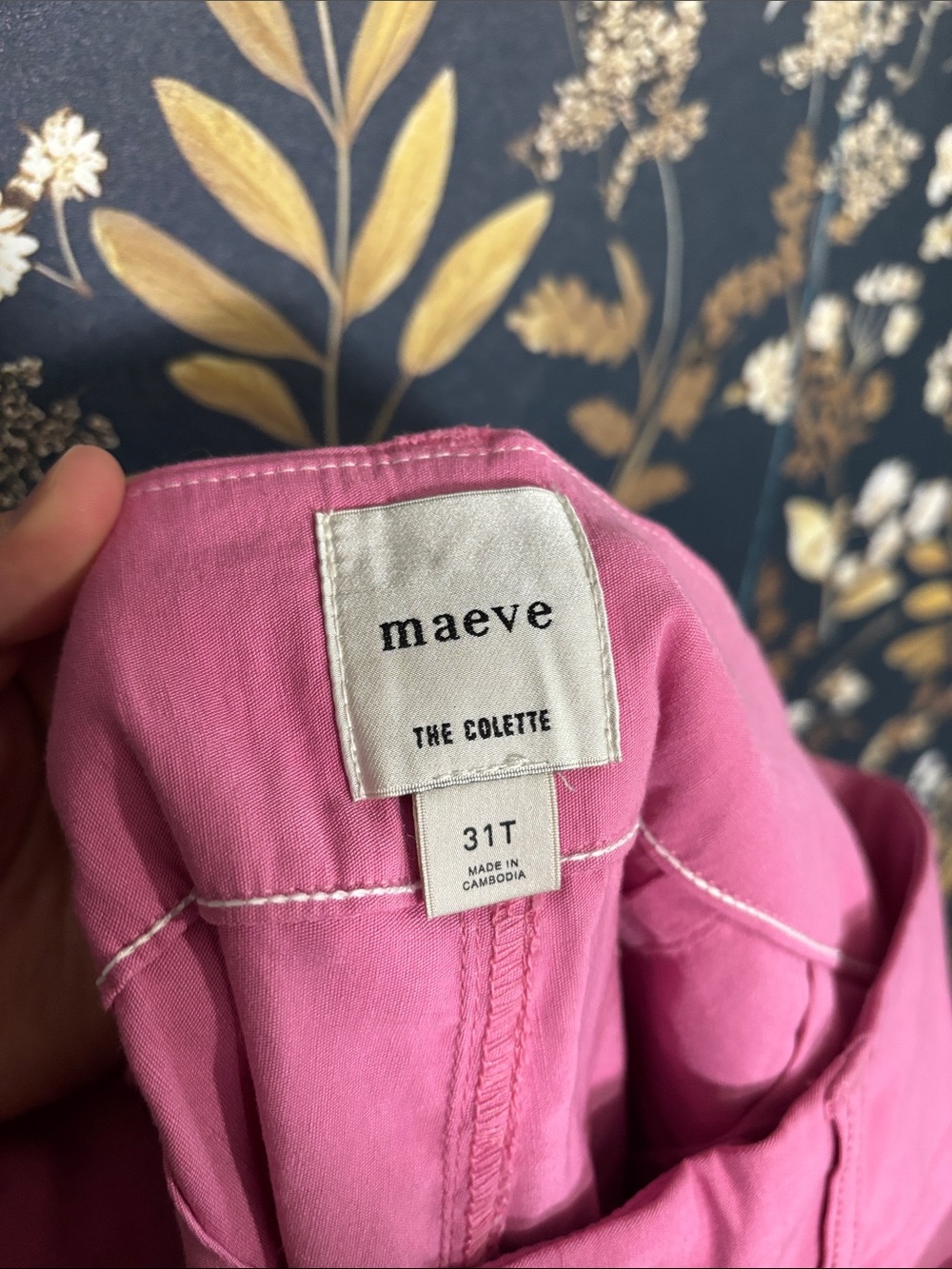 NWT Anthropologie Pink Cropped Wide-Leg Colette Pants with Heart Pockets 31 Tall - Picture 7 of 9